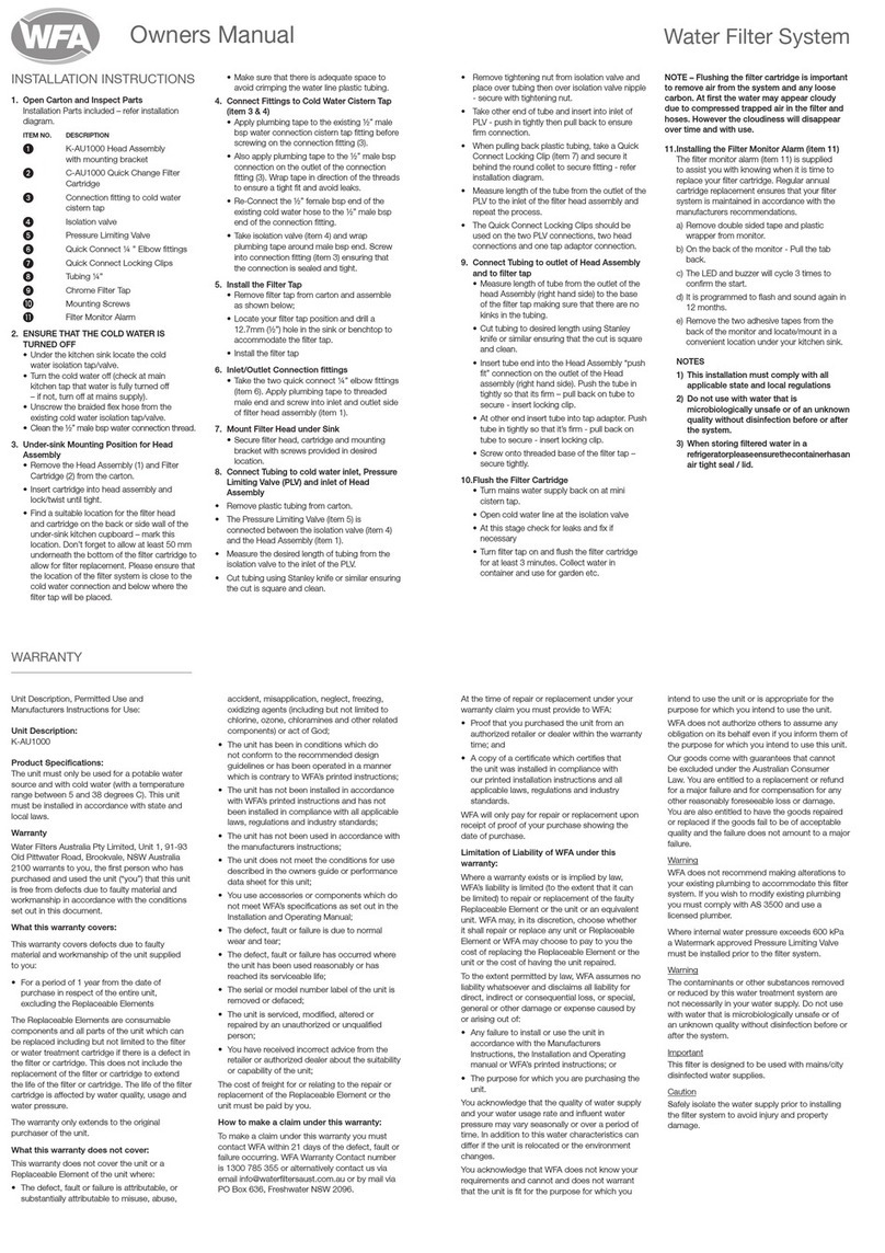 WFA K-AU1000 owner's manual