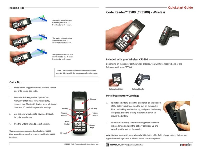 Code Code Reader CR3500 User manual