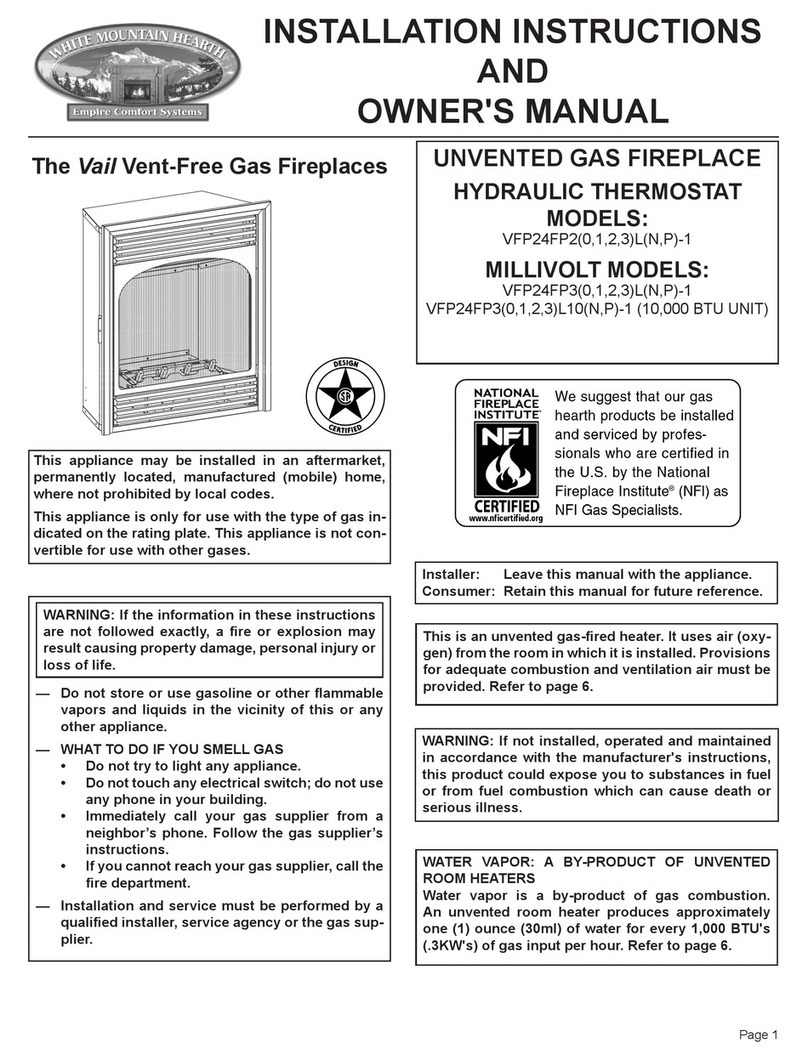 White Mountain Hearth VFP24FP3 Series Quick start guide White Mountain Hearth VFP24FP3 Series Quick start guide