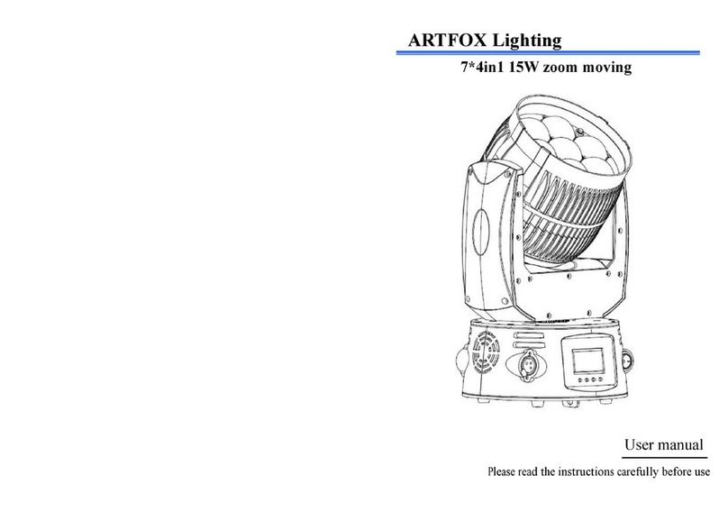 ARTFOX Lighting 7*4in1 15W zoom moving user manual