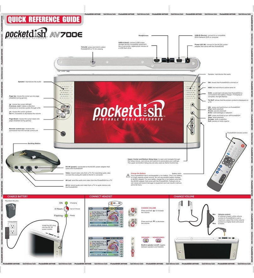 Pocketdish AV700E Quick reference guide