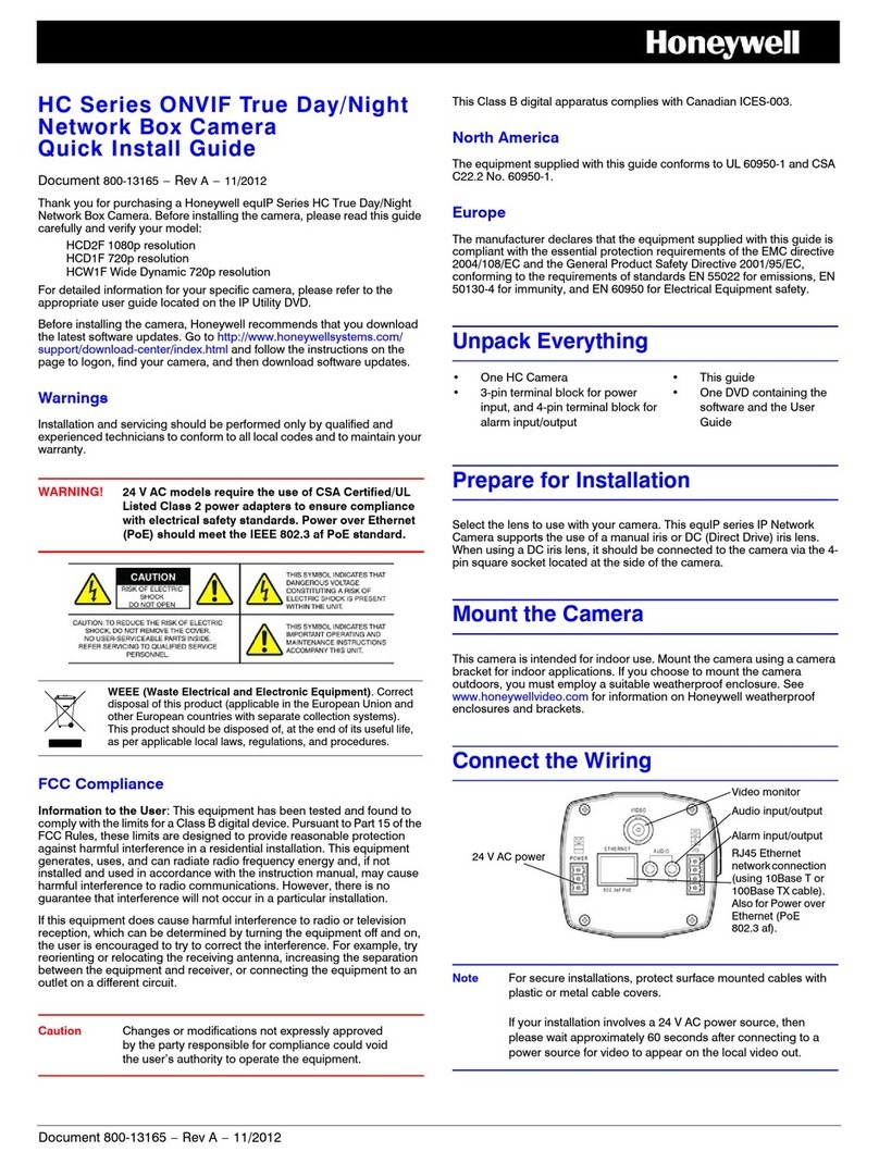 Honeywell HCD1F Quick install guide