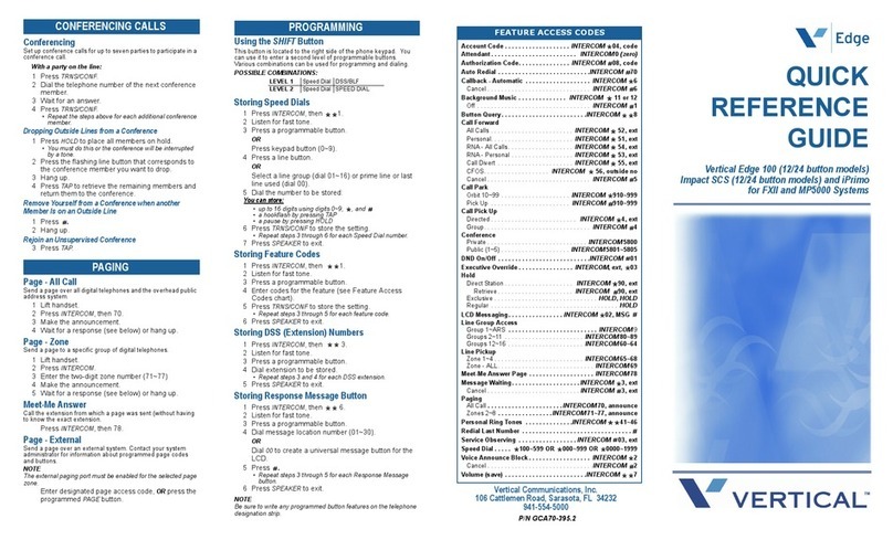 Edge Vertical Edge 100 Quick reference guide