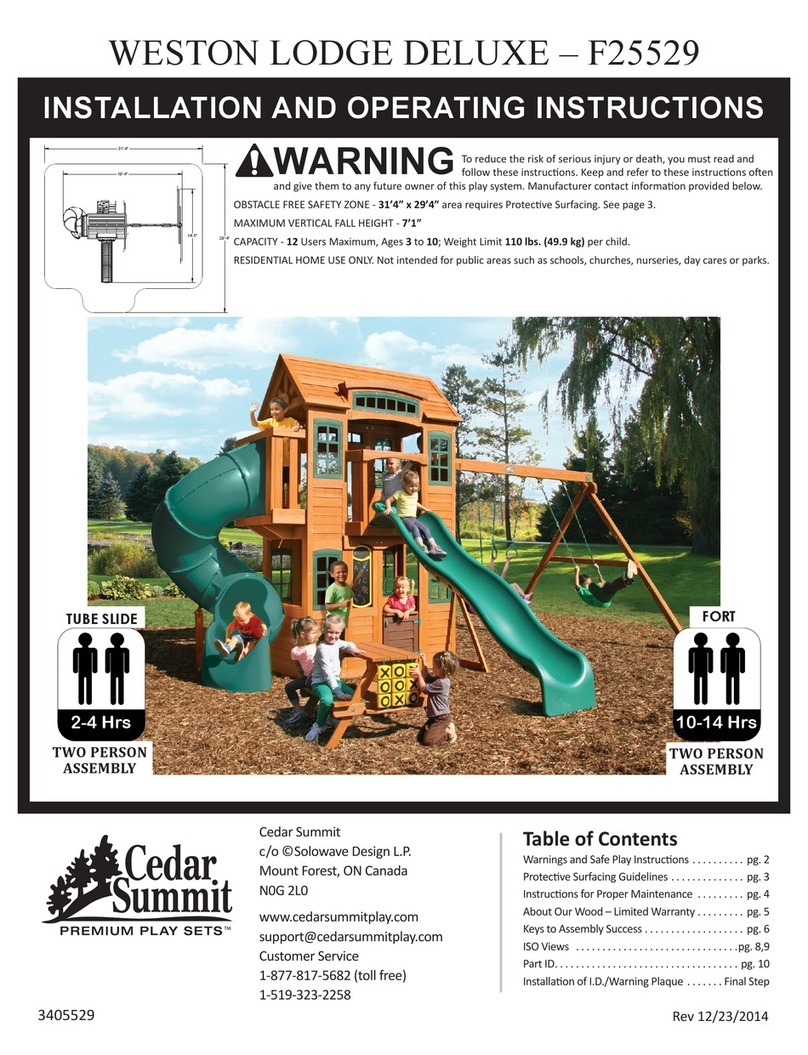 Cedar Summit WESTON LODGE DELUXE - F25529 Installation and operating instructions