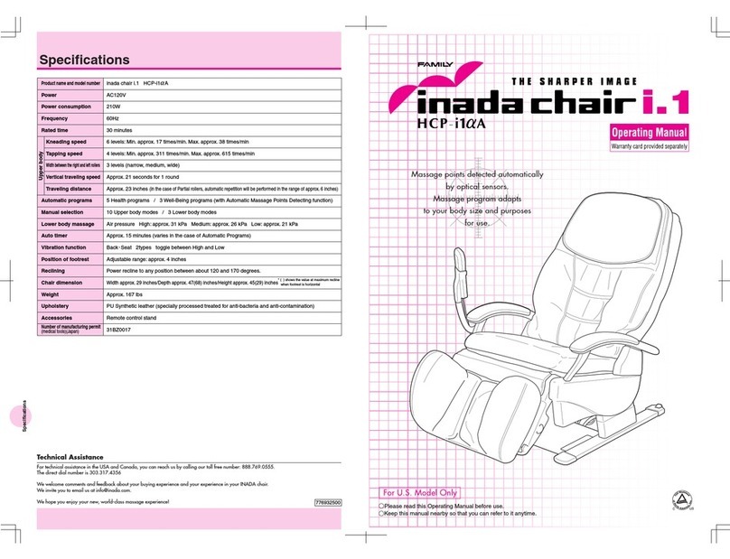 Family inada chair i.1 HCP-i1 A operating manual