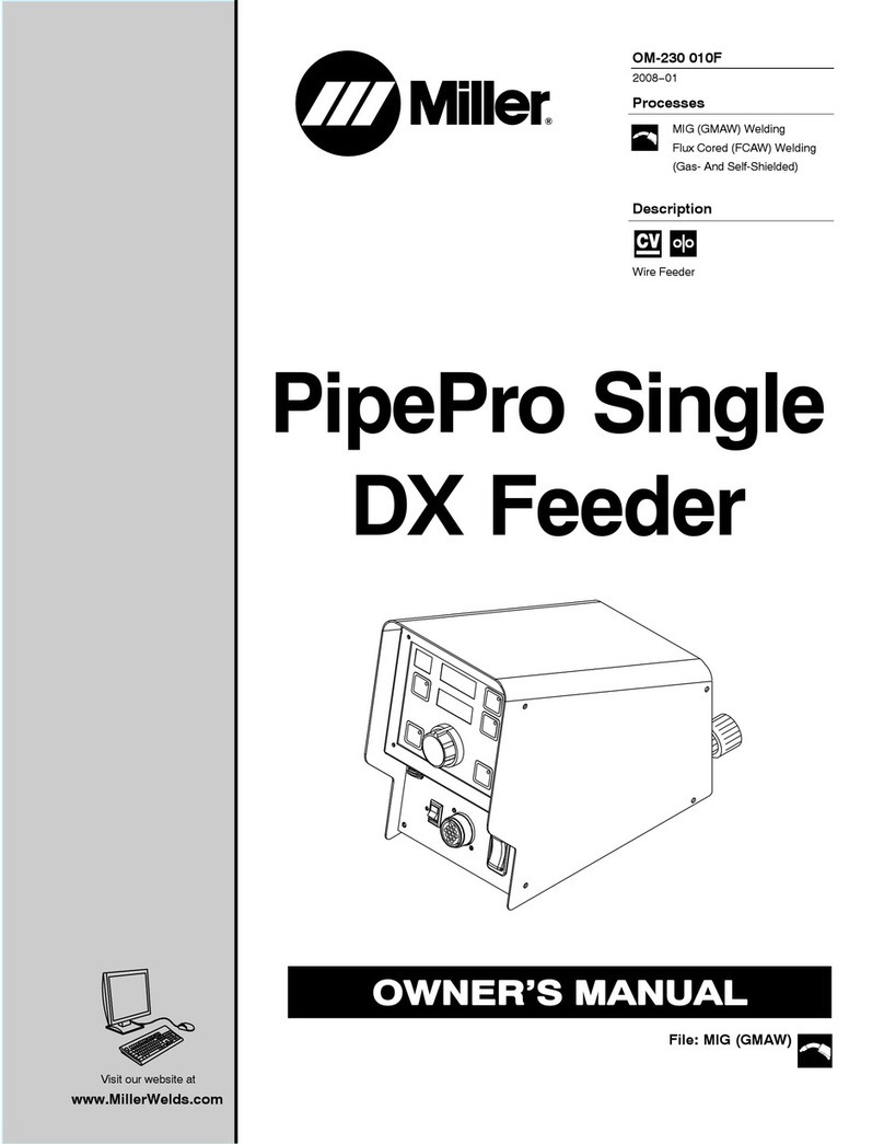 Miller PipePro Single DX Feeder OM-230 010F owner's manual Miller PipePro Single DX Feeder OM-230 010F owner's manual