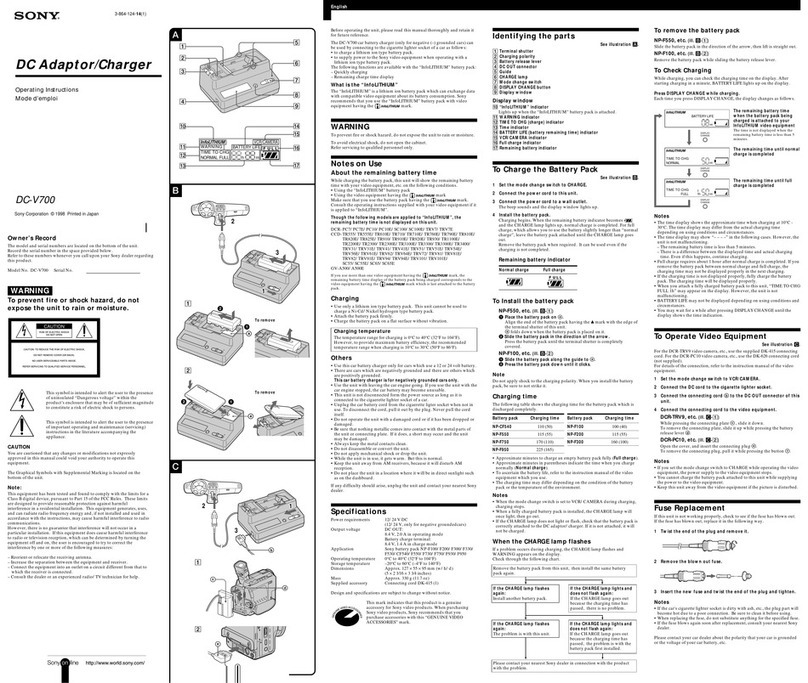 Sony DC-V700 operating instructions Sony DC-V700 operating instructions