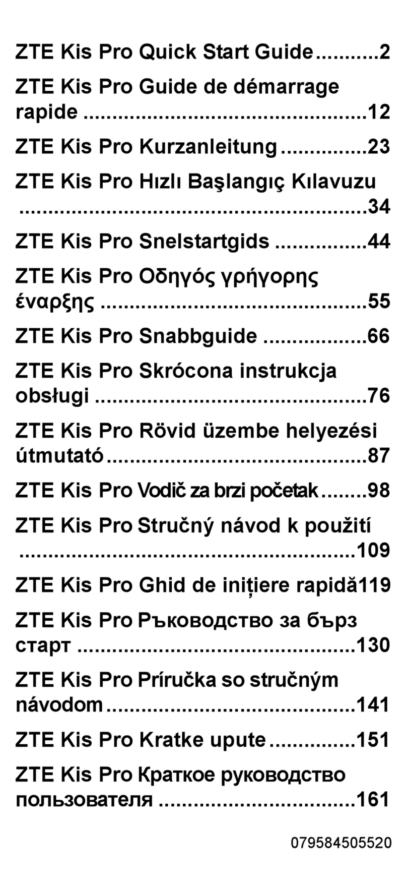 Zte Kis Pro quick start guide