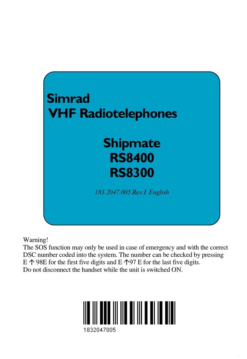 Simrad Shipmate RS8400 Reference manual Simrad Shipmate RS8400 Reference manual
