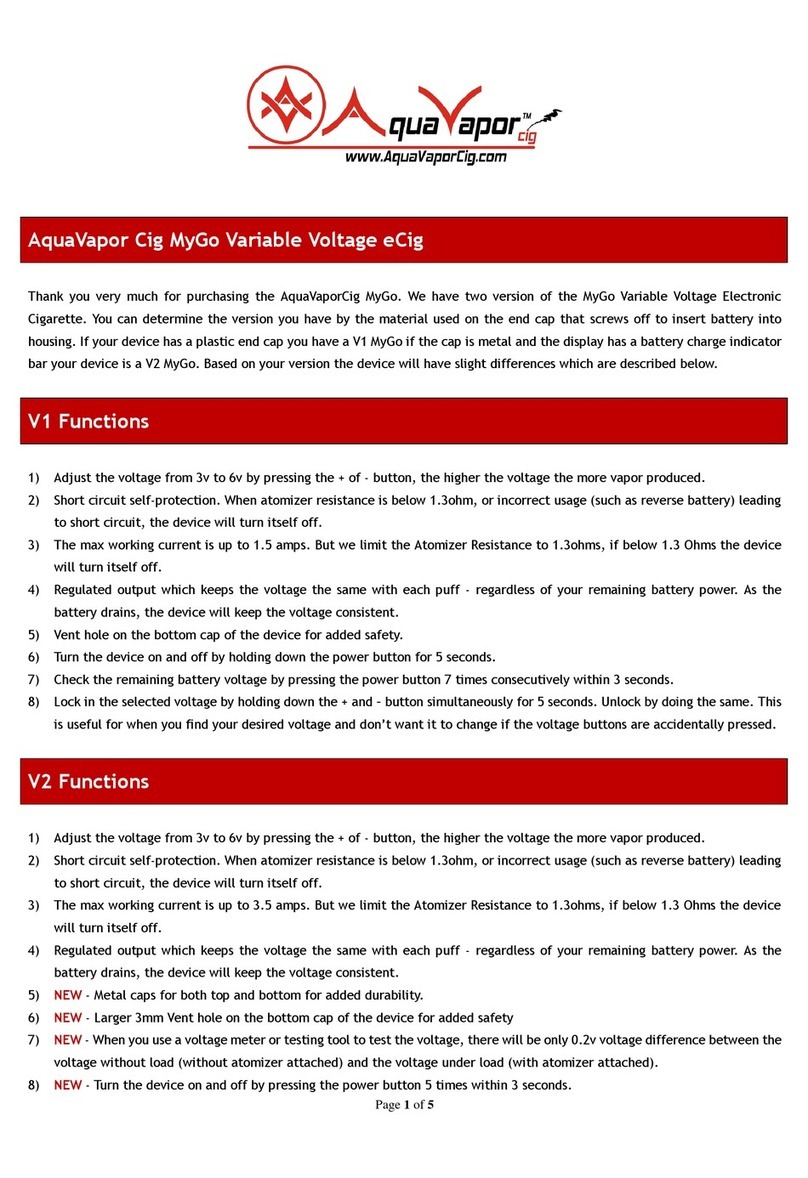 AquaVaporCig MyGo user manual