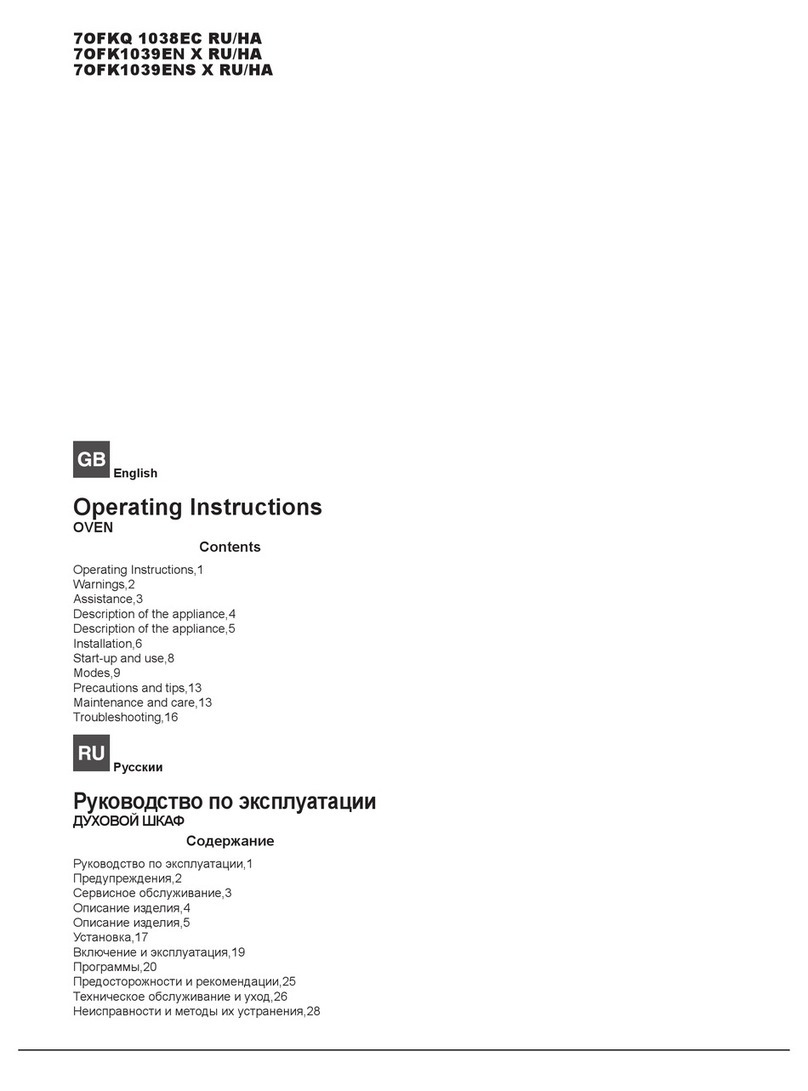 Hotpoint 7OFKQ 1038EC operating instructions