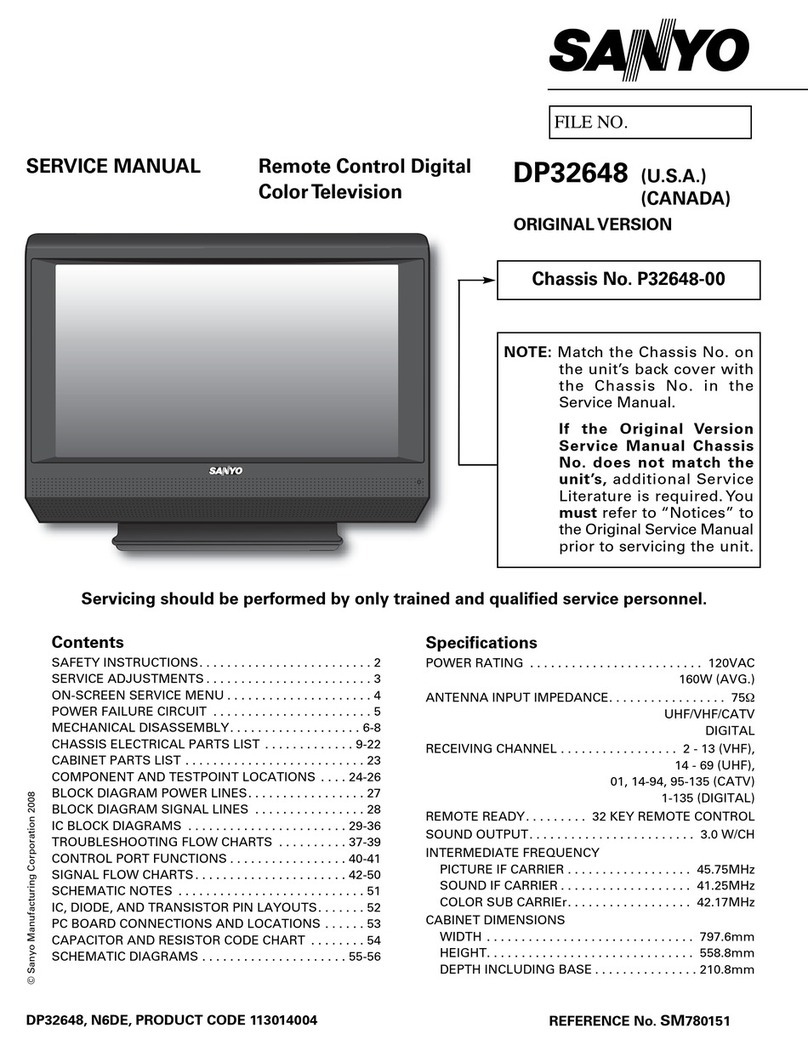 Sanyo DP32648 - 31.5" LCD TV User manual