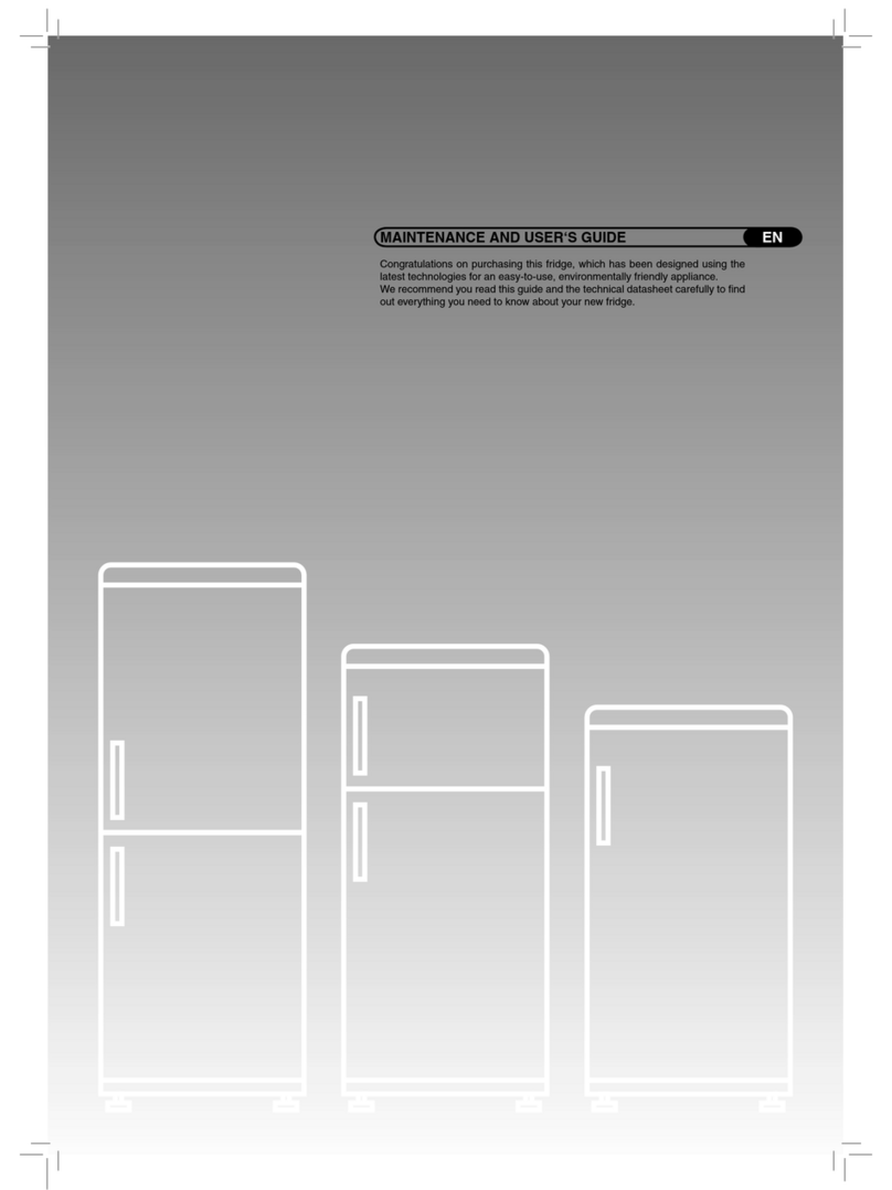 Hoover Refrigerator User manual Hoover Refrigerator User manual