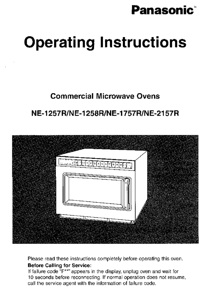 Panasonic NE1257R - COMMERCIAL MICROWAVE OVEN operating instructions