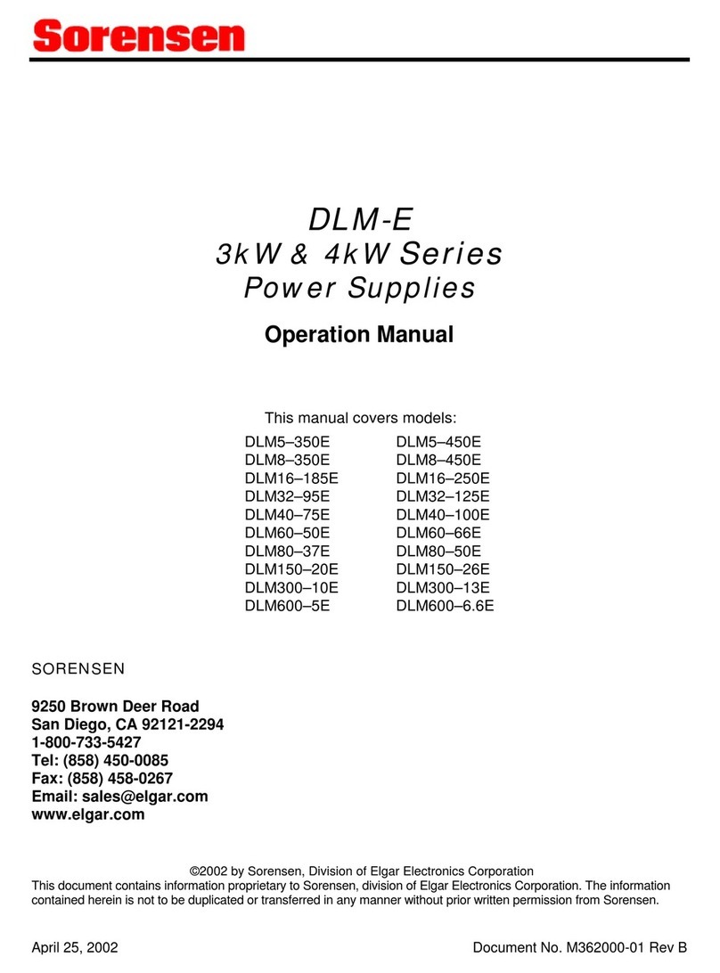 Sorensen DLM5-350E User manual