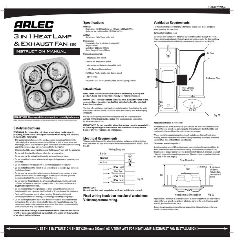 Arlec E550 instruction manual