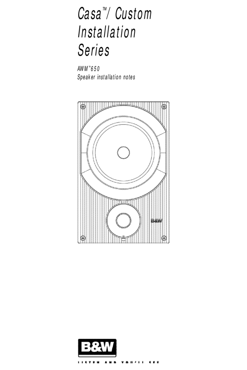 Bowers & Wilkins Casa AWM 650 Installation notes