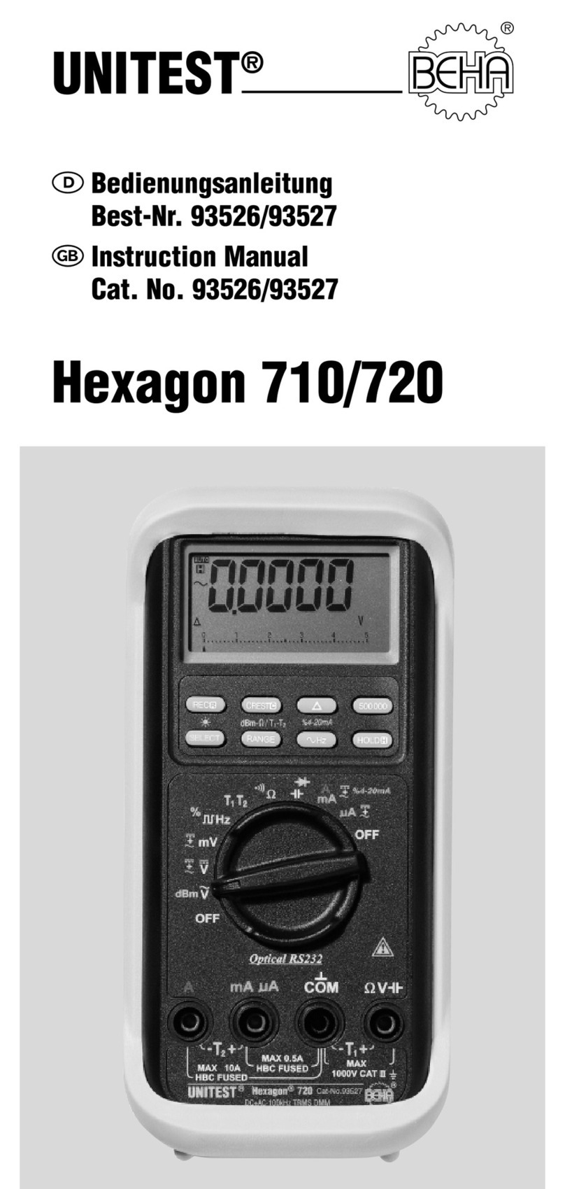 Unitest Hexagon 710 instruction manual