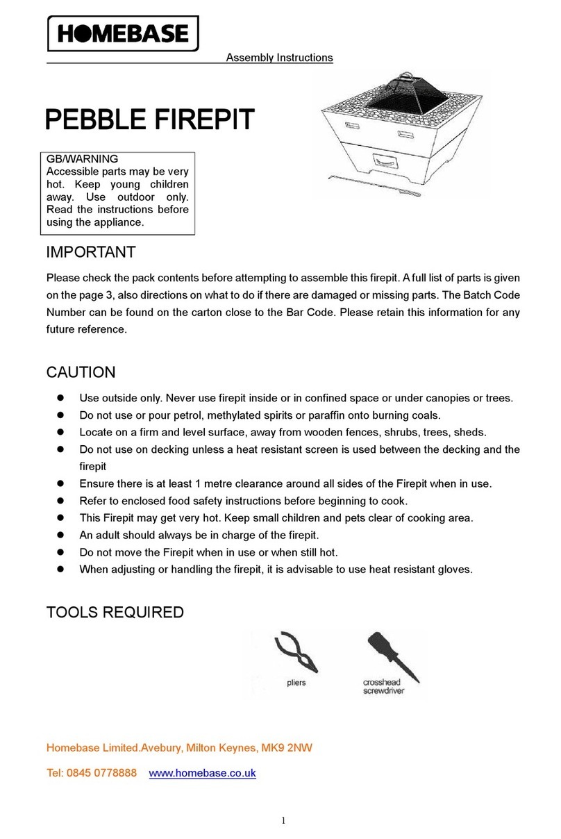 Homebase Pebble Firepit Assembly instructions