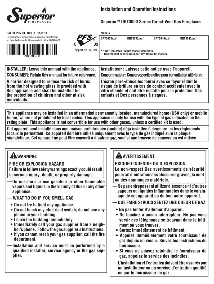 Superior DRT3033 Installation and operation instructions