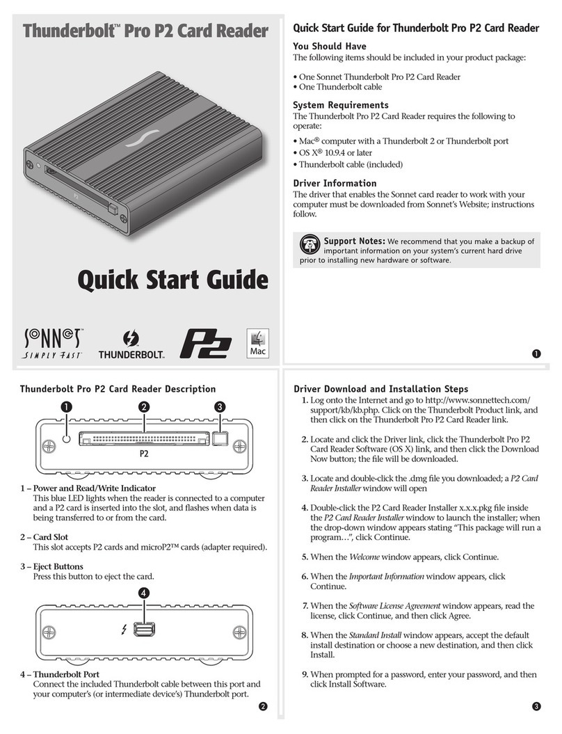 Sonnet Thunderbolt Pro P2 User manual