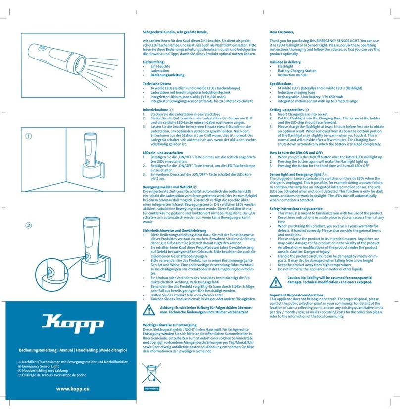 Kopp Emergency Sensor Light manual
