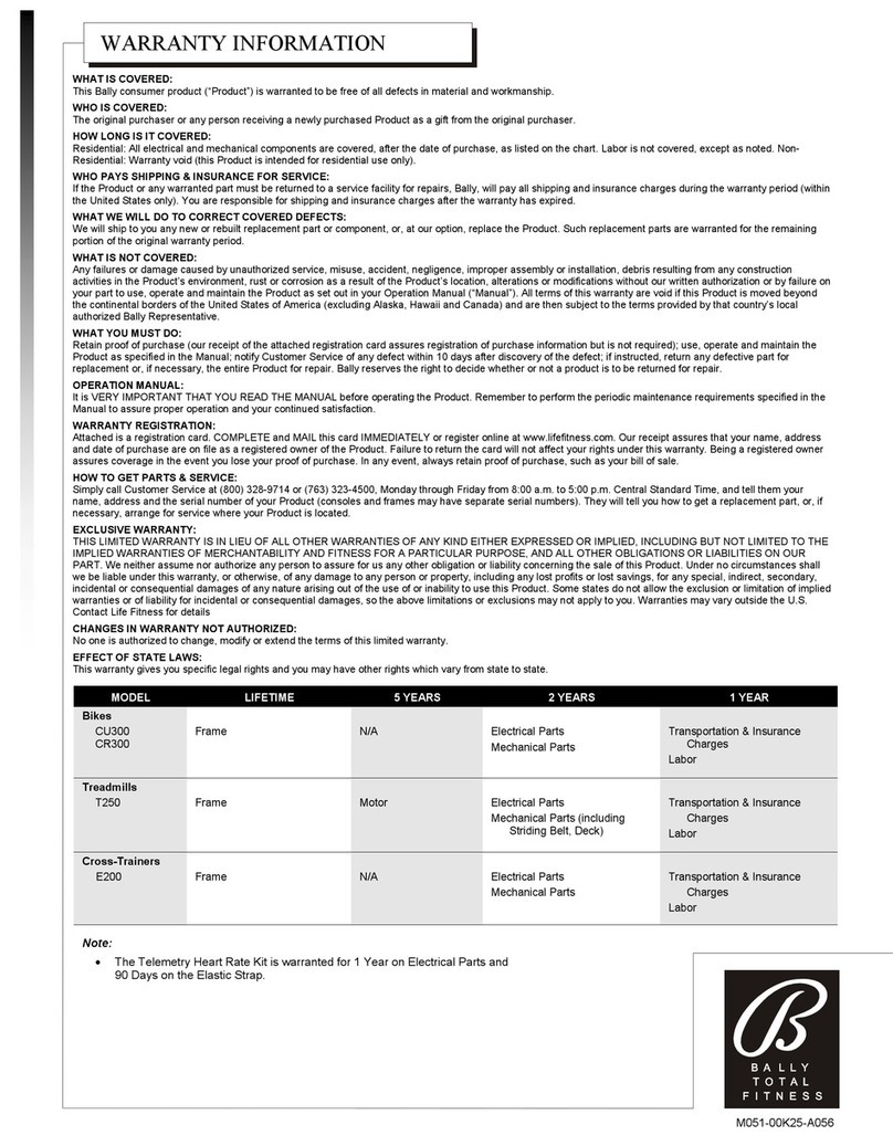 Bally CU300 user manual