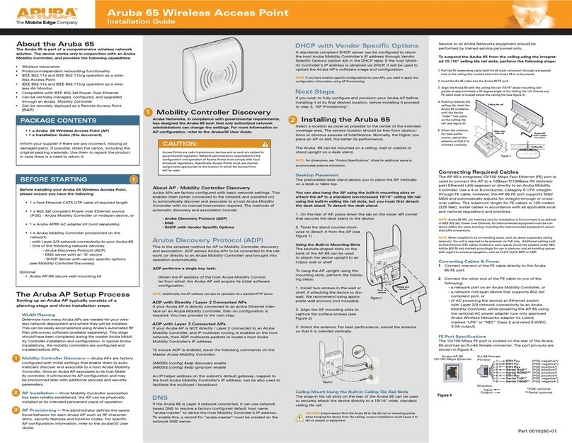 Aruba 65 User manual