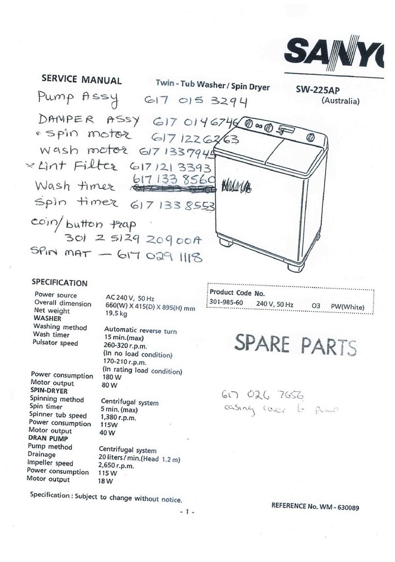 Sanyo SW-225AP Service manual