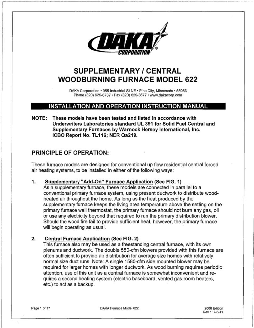 Daka Corporation Model 622 Installation and operation instruction manual