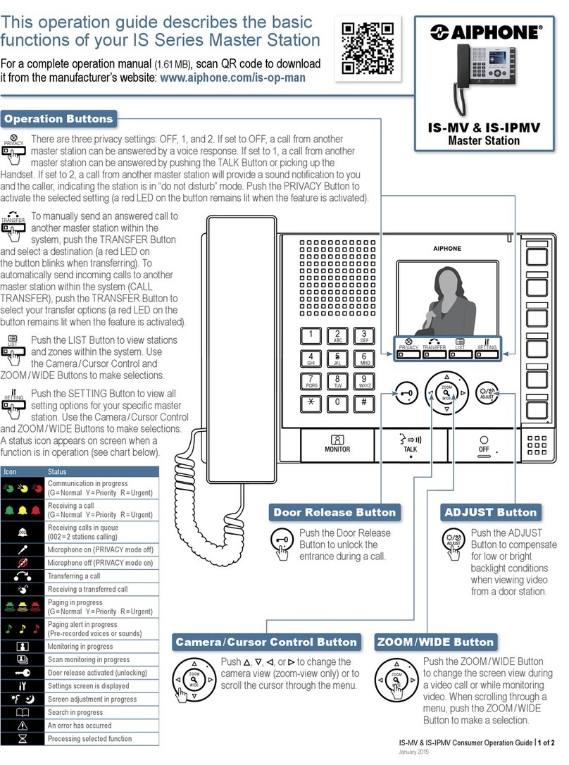 Aiphone IS-MV User manual