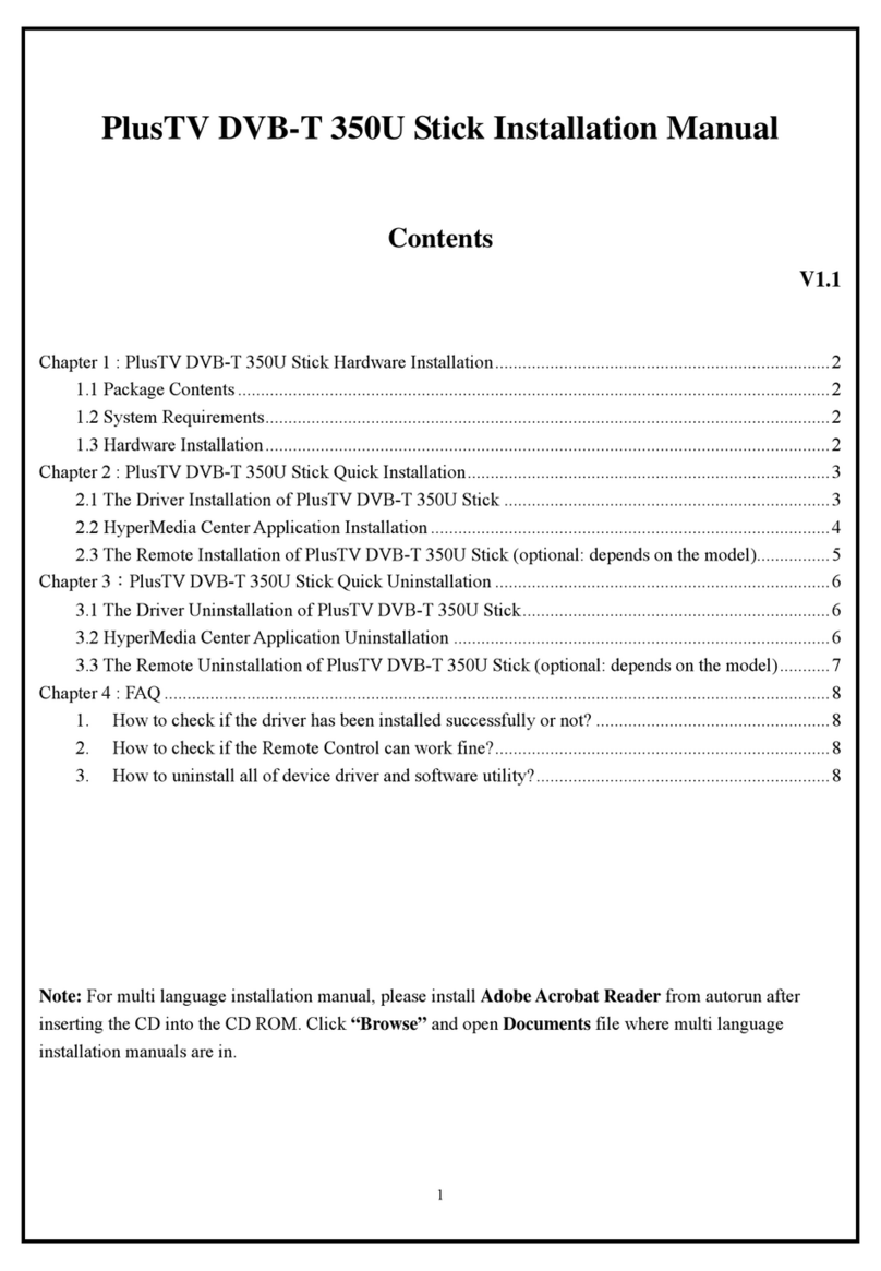 KWorld PlusTV DVB-T 350U User manual