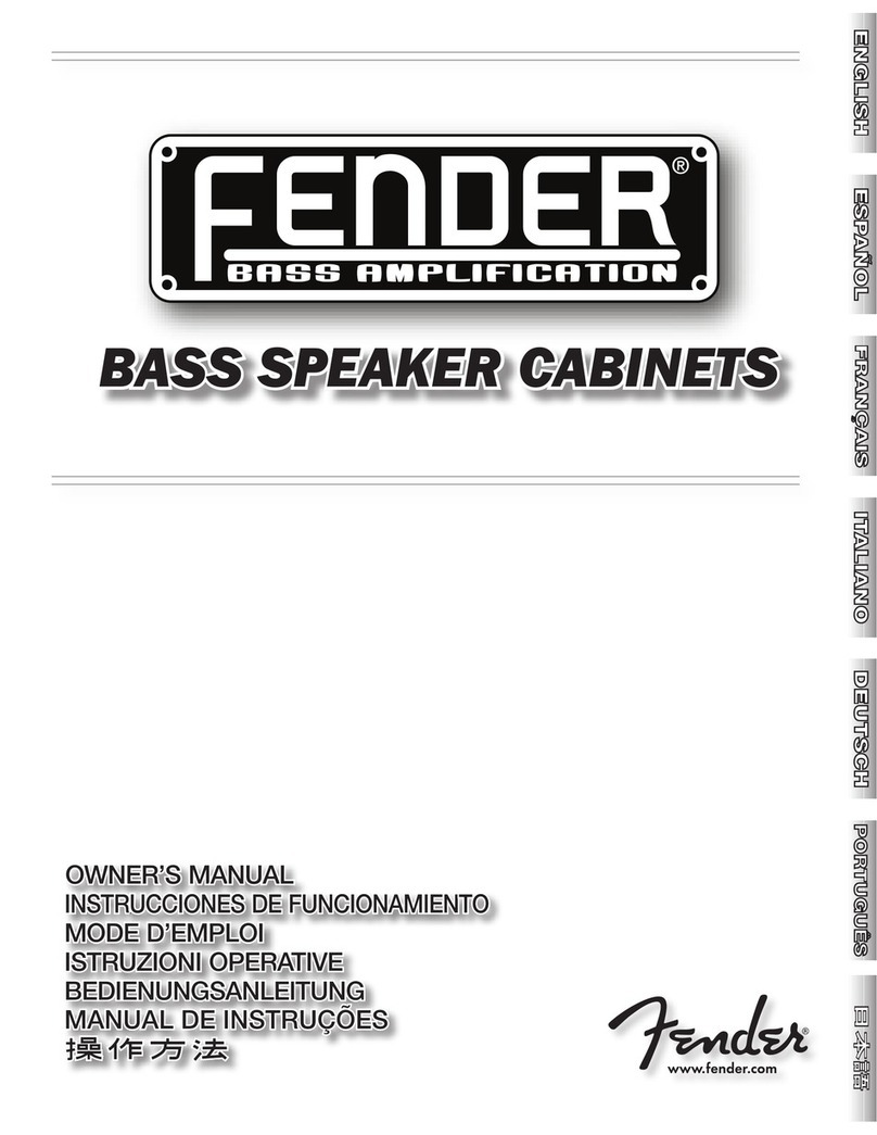 Fender Bass Speaker Cabnets User manual Fender Bass Speaker Cabnets User manual