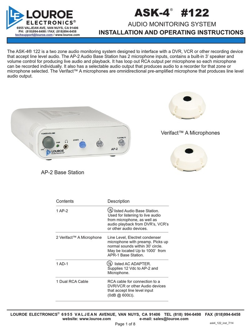 Louroe Electronics ASK-4 122 User manual