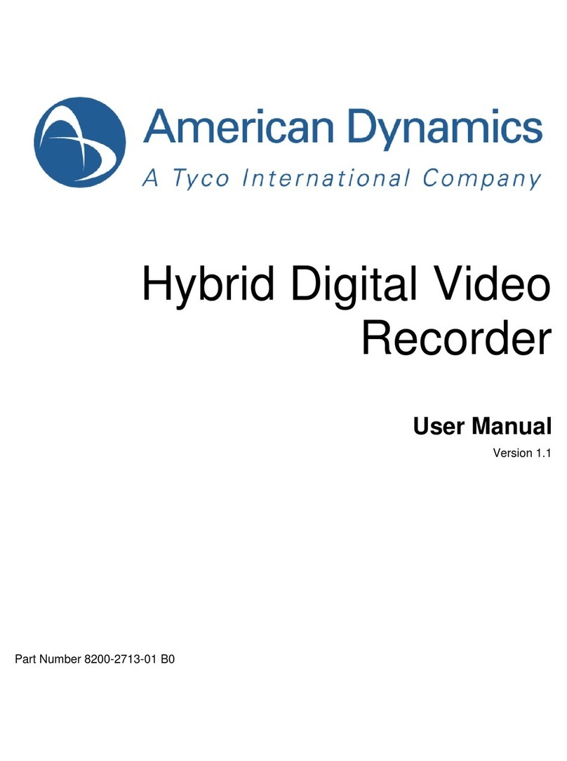 American Dynamics Hybrid Digital Video Recorder User manual American Dynamics Hybrid Digital Video Recorder User manual