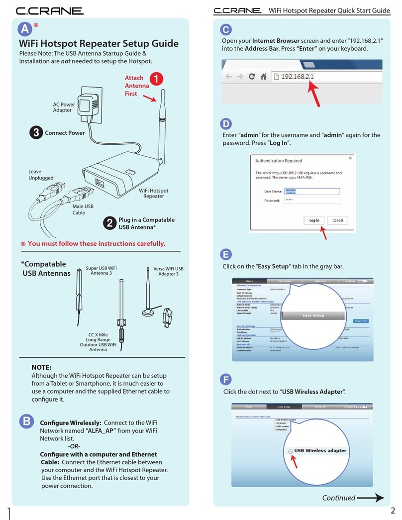 C. Crane WiFi Hotspot Repeater quick start guide