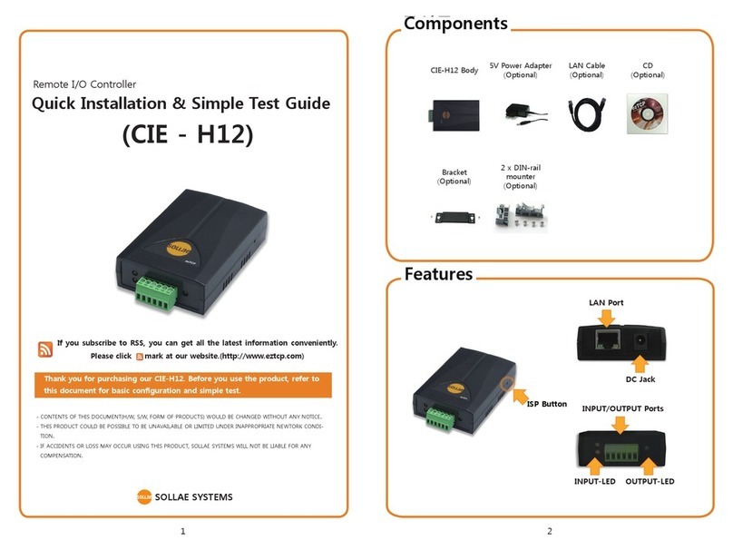 Sollae Systems CIE-H12 Quick installation and simple test guide