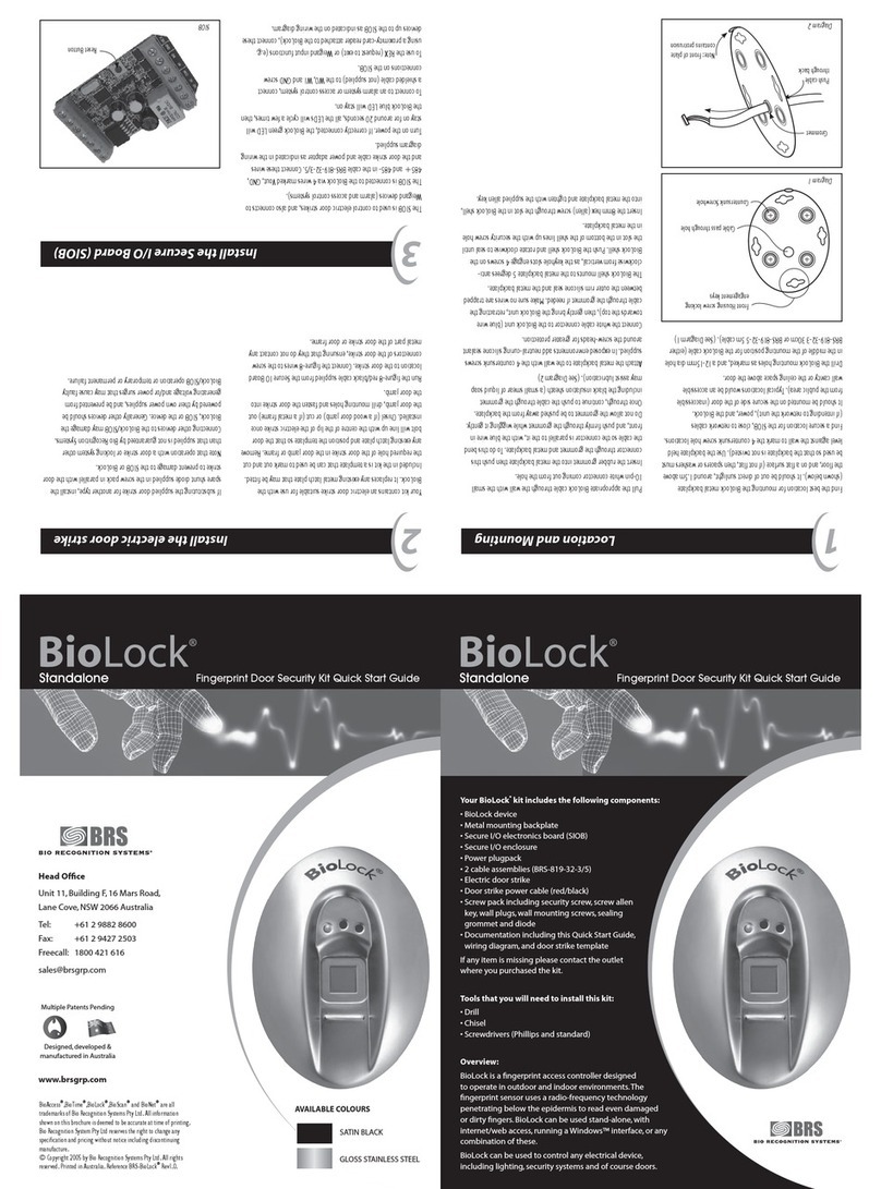 BRS BioLock quick start guide