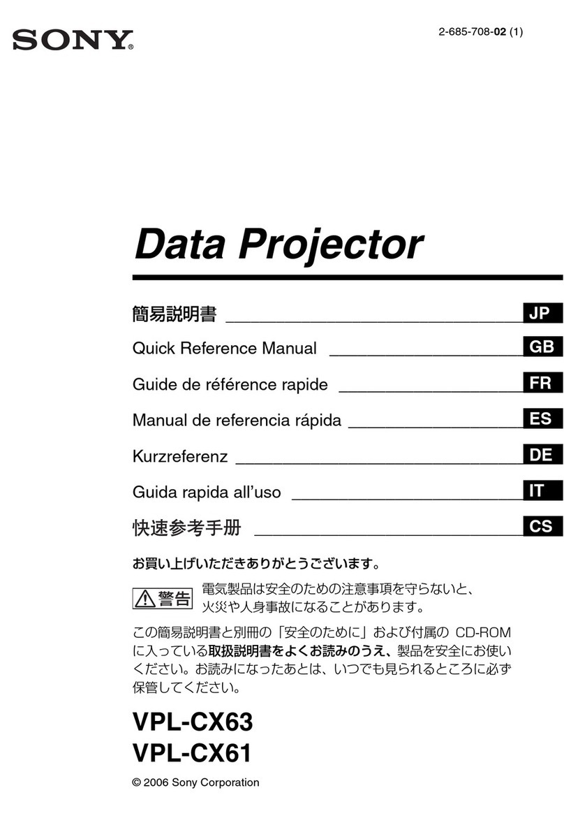 Sony VPL-CX63 Quick reference manual