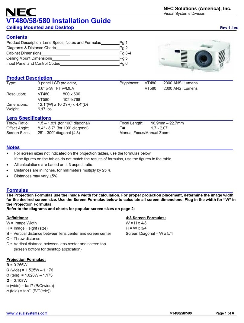 NEC VT480 Series User manual