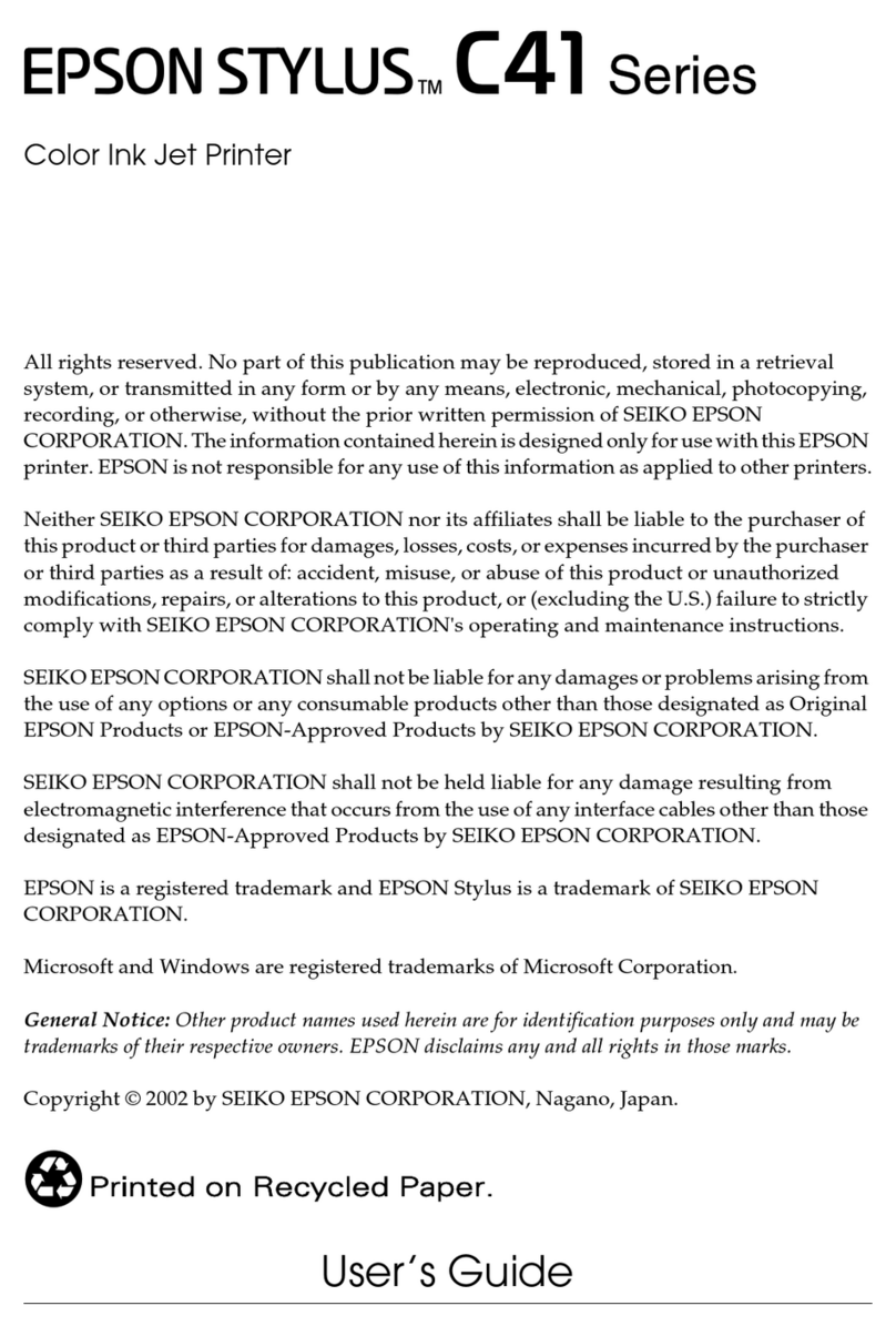 Epson STYLUS Stylus C41 User manual
