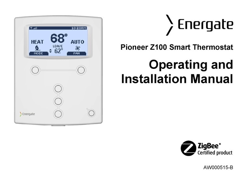 Energate Pioneer Z100 Smart Thermostat OPERATING AND INSTALLATION Manual