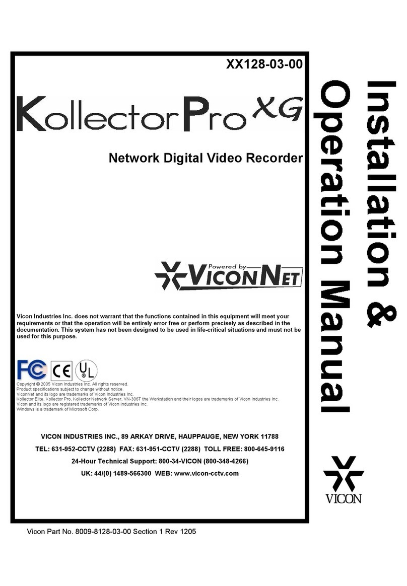 Vicon KollectorProXG XX128-03-00 Installation & operation manual