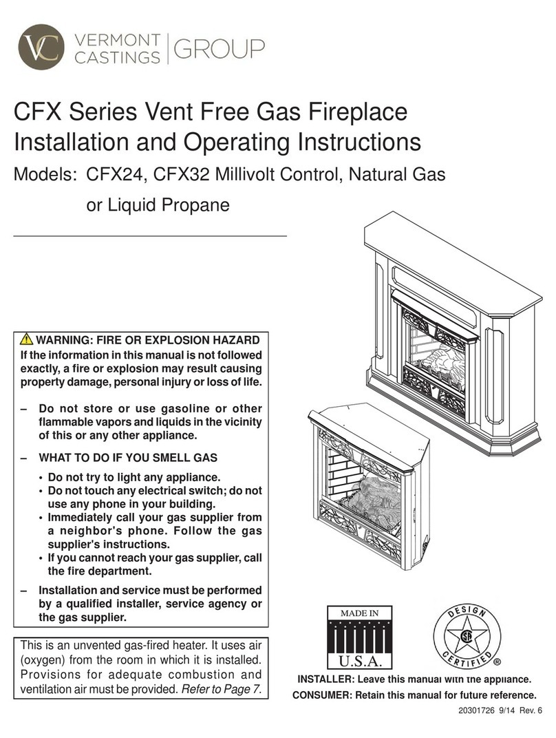 Vermont Castings CFX24NV Installation and operating instructions