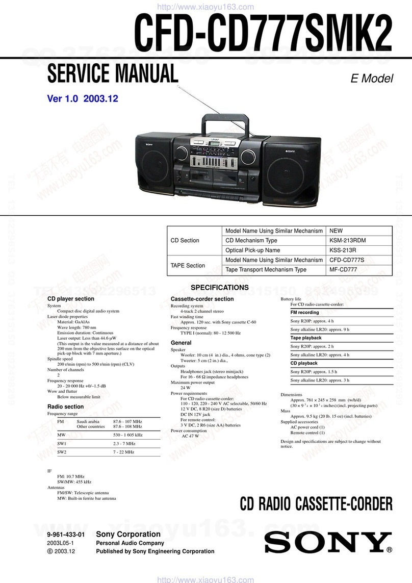 Sony CFD-CD777S MK2 Service manual