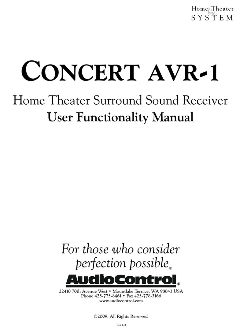 Audio Control Concert AVR-1 User functionality manual