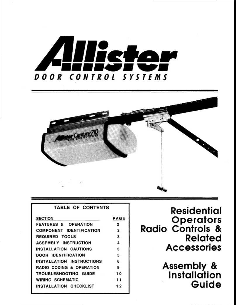 Allister Century 310 Assembly & installation manual