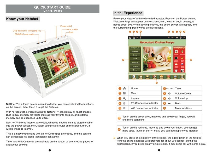 Sungale NetChef PF809 quick start guide