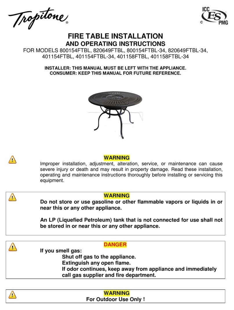 tropitone 800154FTBL User manual tropitone 800154FTBL User manual