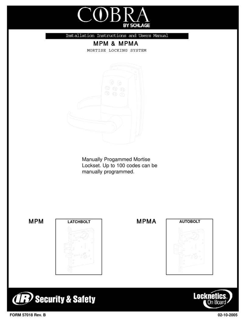 Schlage COBRA MPM Mounting instructions